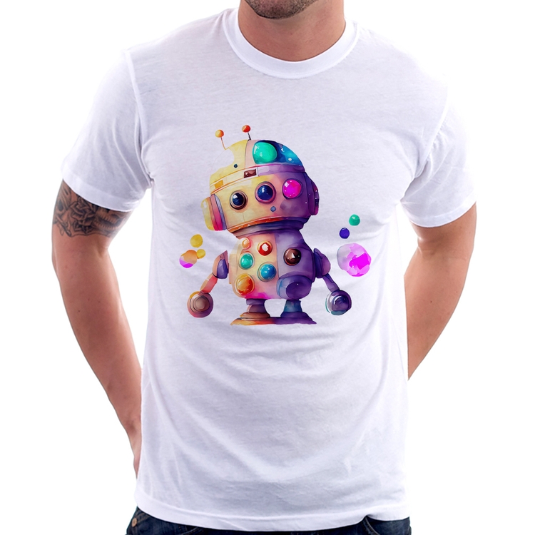 Camiseta Robô Colorido