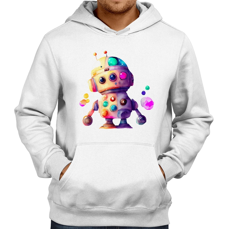 Moletom Robô Colorido - Branco