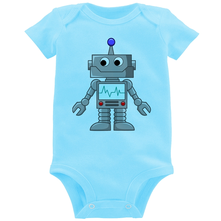 Body Bebê Robozinho - Azul Bebê