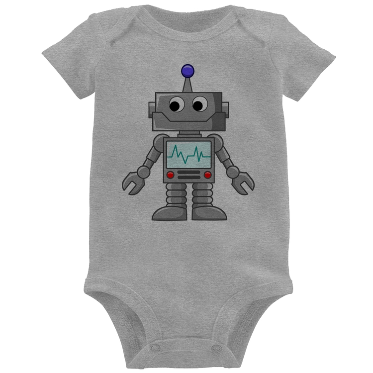 Body Bebê Robozinho - Cinza