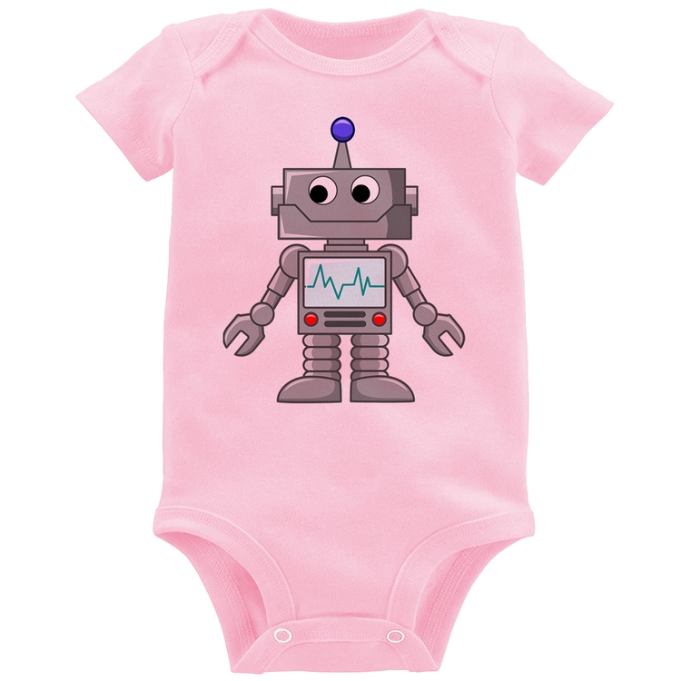 Body Bebê Robozinho - Rosa Bebê