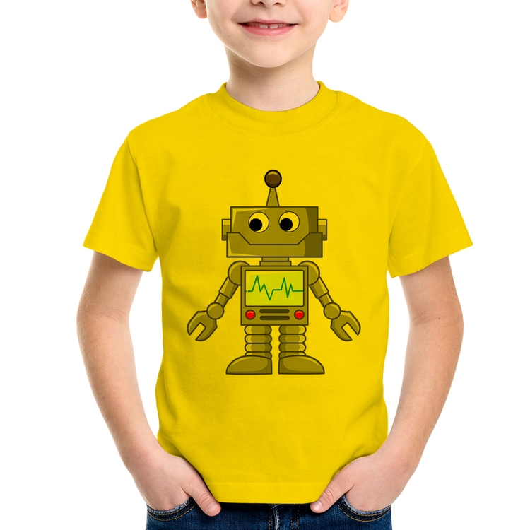 Camiseta Infantil Robozinho - Amarela