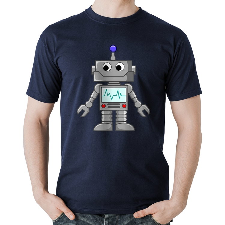 Camiseta Algodão Robozinho - Marinho