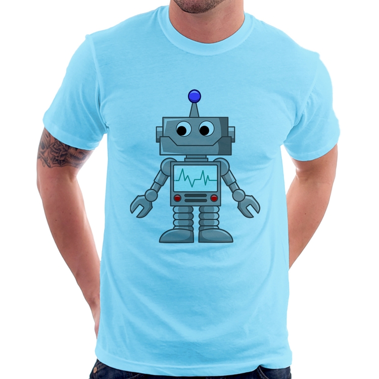 Camiseta Robozinho - Azul Bebê