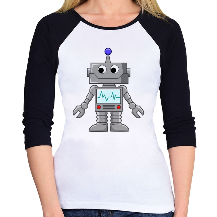 Baby Look Raglan Robozinho Manga 3/4