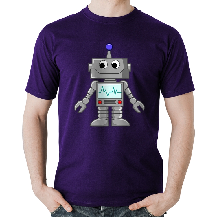 Camiseta Algodão Robozinho - Roxa