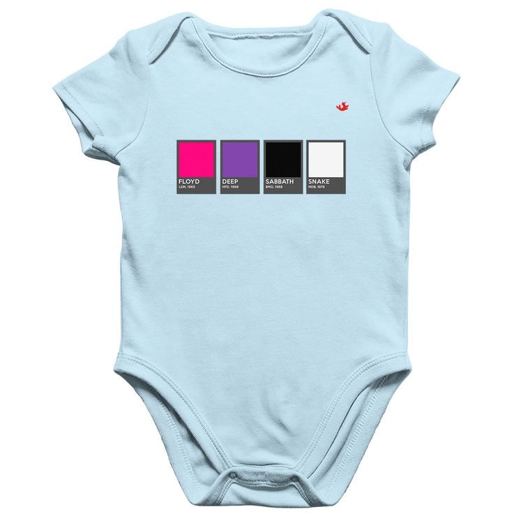 Body Bebê Algodão Rock Color Guide - Azul Bebê