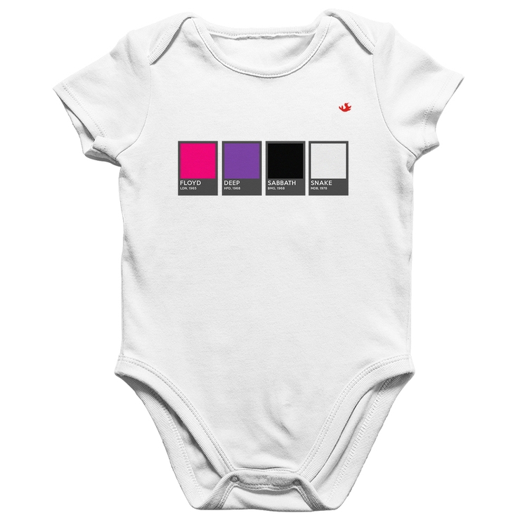 Body Bebê Algodão Rock Color Guide - Branco