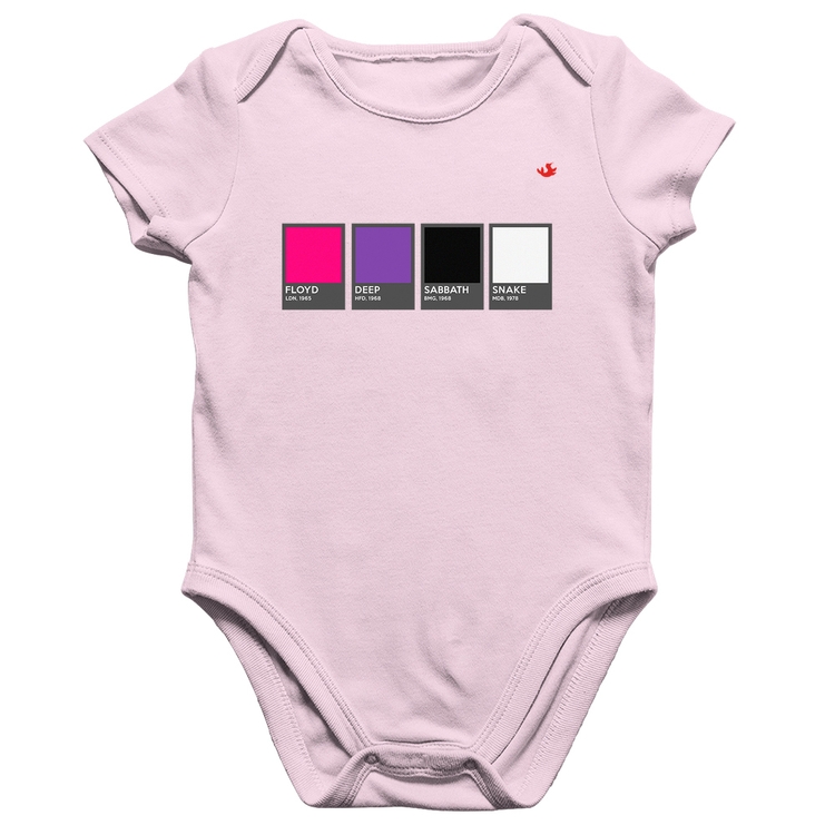 Body Bebê Algodão Rock Color Guide - Rosa Bebê