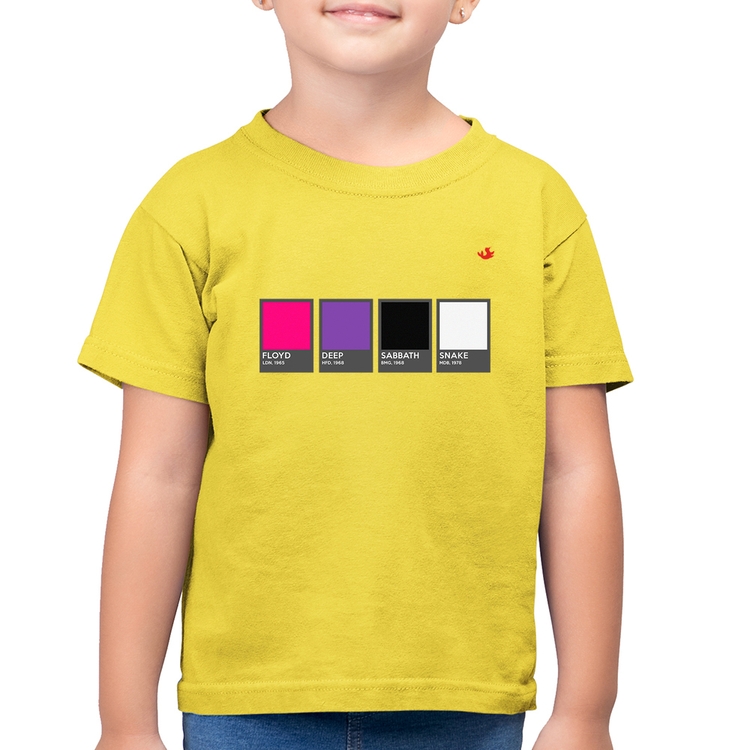 Camiseta Algodão Infantil Rock Color Guide - Amarelo Canário