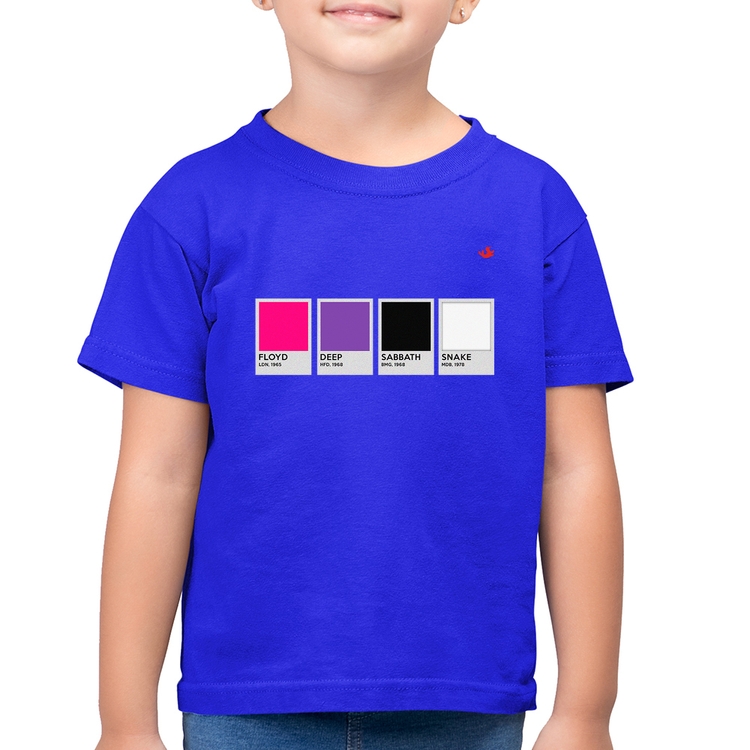 Camiseta Algodão Infantil Rock Color Guide - Azul Royal