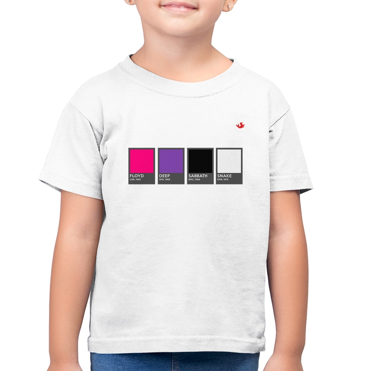 Camiseta Algodão Infantil Rock Color Guide - Branca