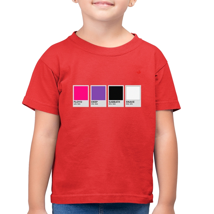 Camiseta Algodão Infantil Rock Color Guide - Vermelha