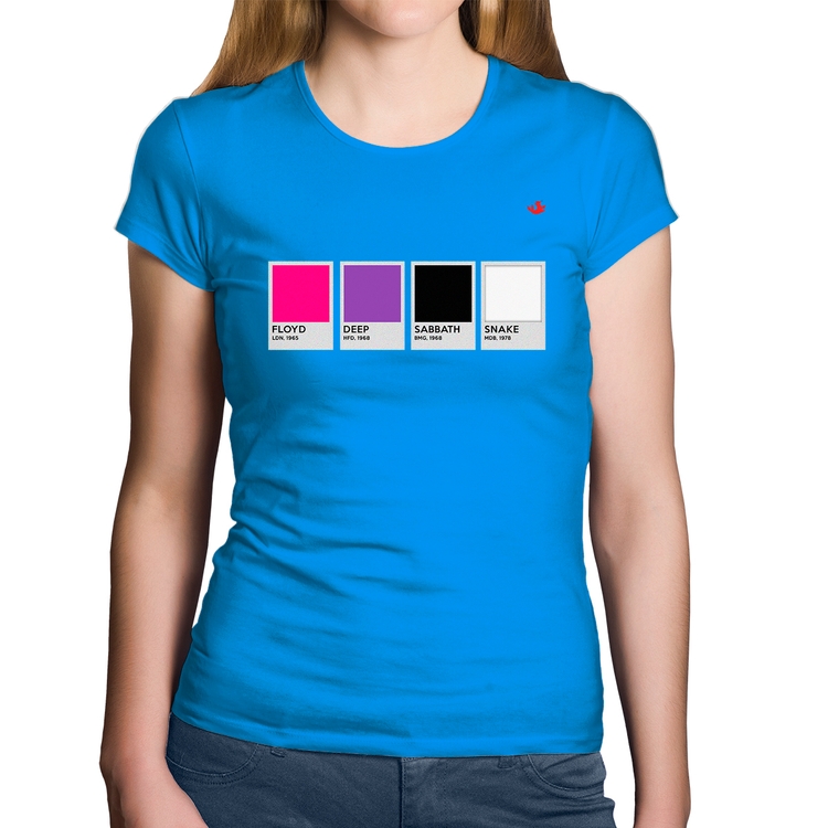 Baby Look Algodão Rock Color Guide - Azul