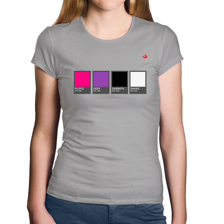 Baby Look Algodão Rock Color Guide - Cinza