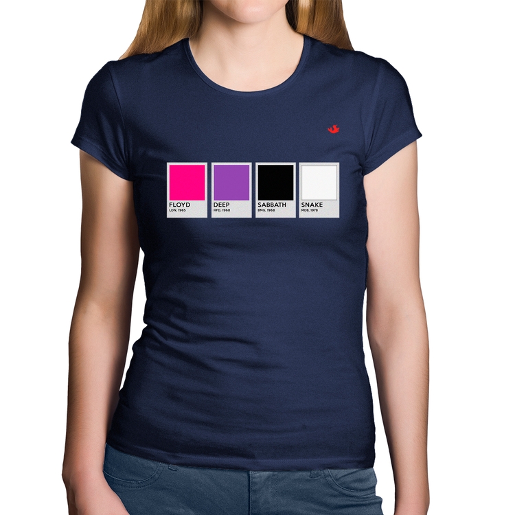 Baby Look Algodão Rock Color Guide - Marinho