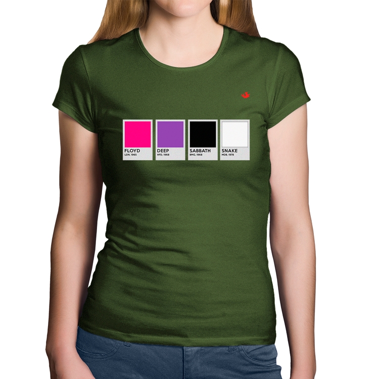 Baby Look Algodão Rock Color Guide - Musgo