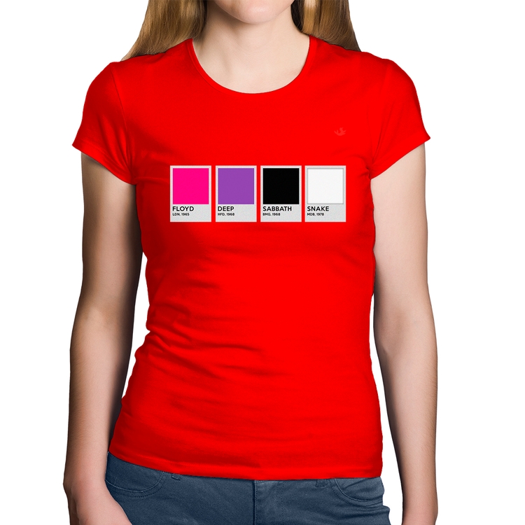 Baby Look Algodão Rock Color Guide - Vermelha