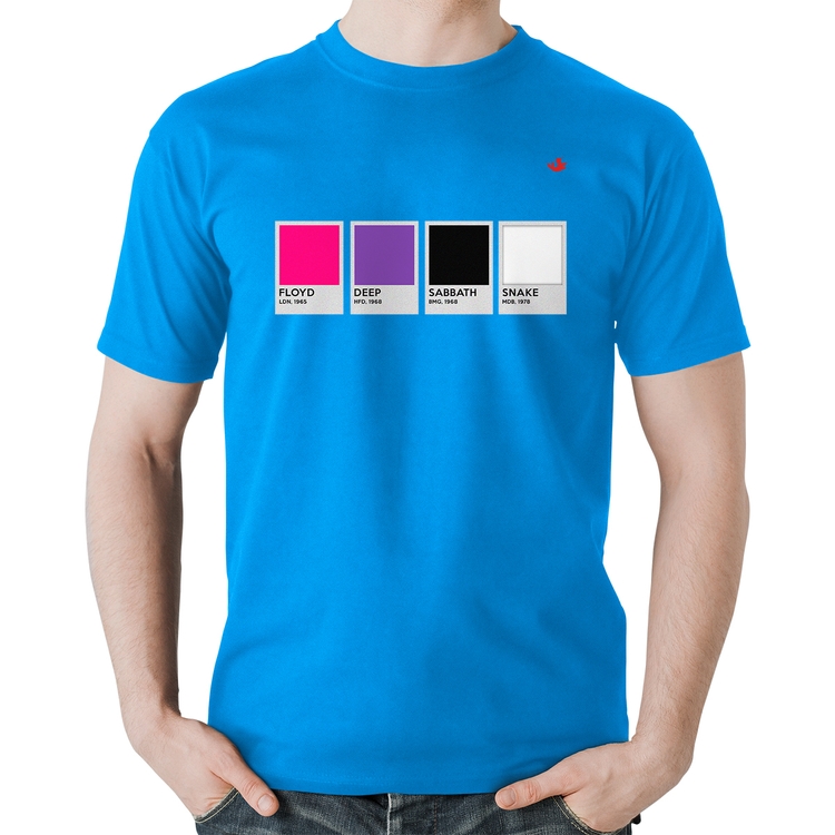 Camiseta Algodão Rock Color Guide - Azul