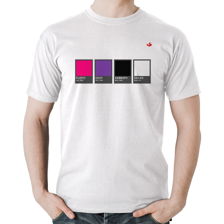 Camiseta Algodão Rock Color Guide - Branca