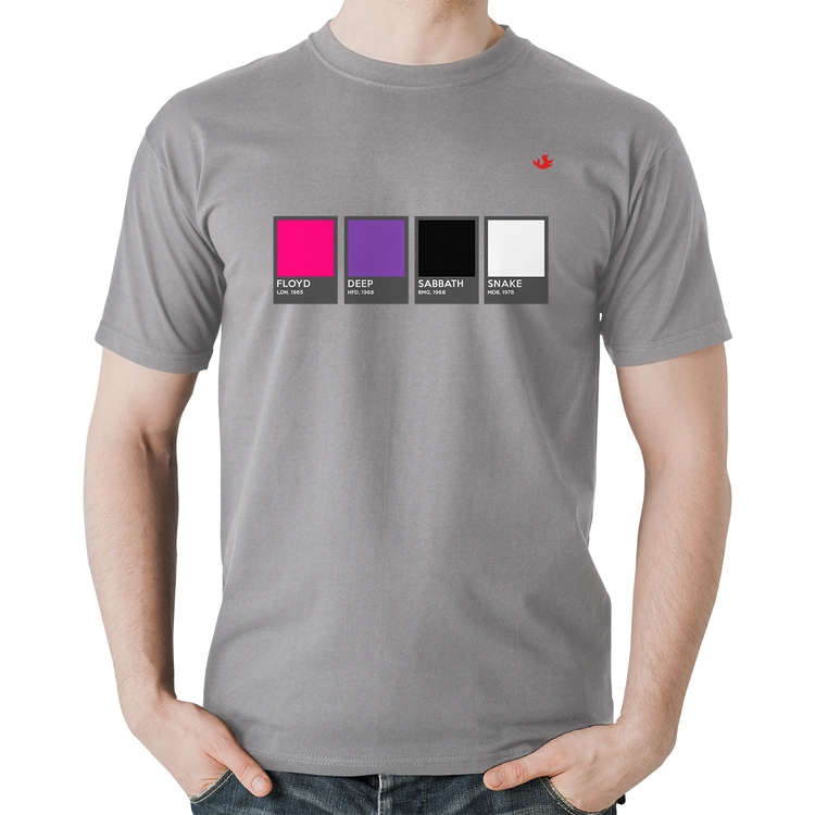 Camiseta Algodão Rock Color Guide - Cinza