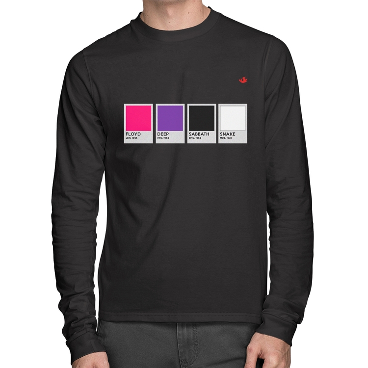 Camiseta Algodão Rock Color Guide Manga Longa