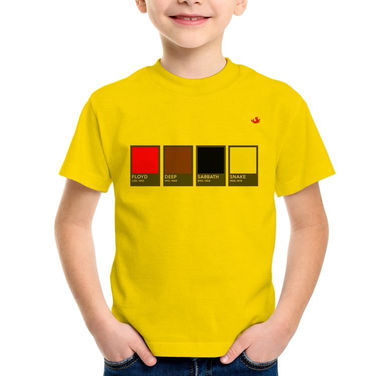 Camiseta Infantil Rock Color Guide - Amarela