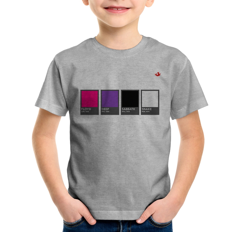 Camiseta Infantil Rock Color Guide - Cinza