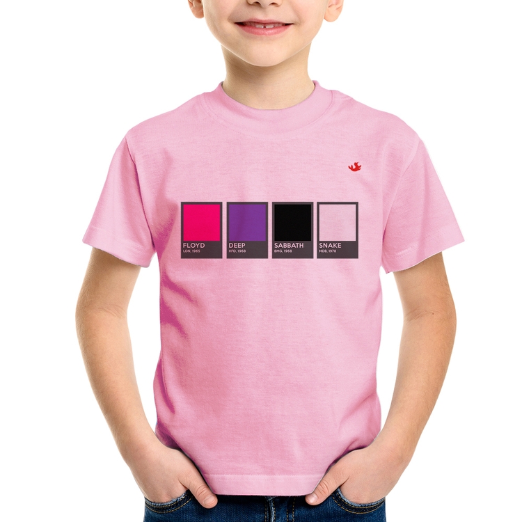 Camiseta Infantil Rock Color Guide - Rosa Bebê
