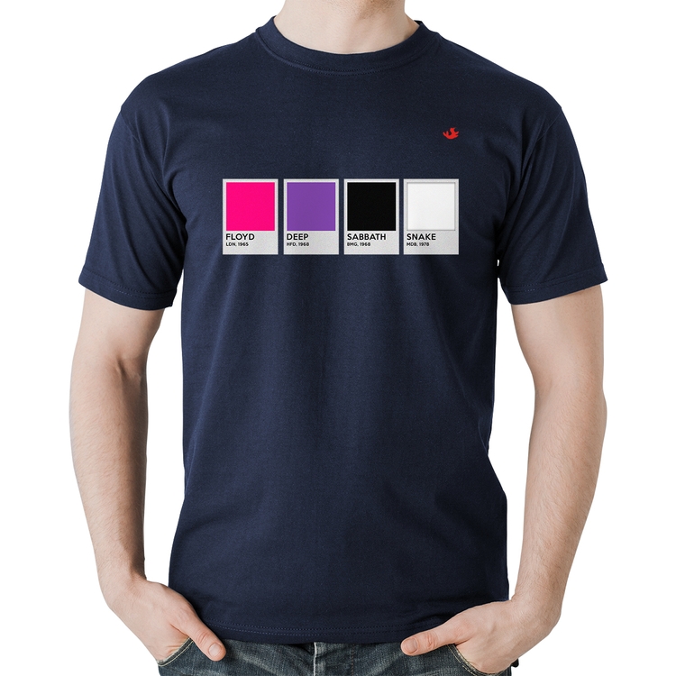 Camiseta Algodão Rock Color Guide - Marinho