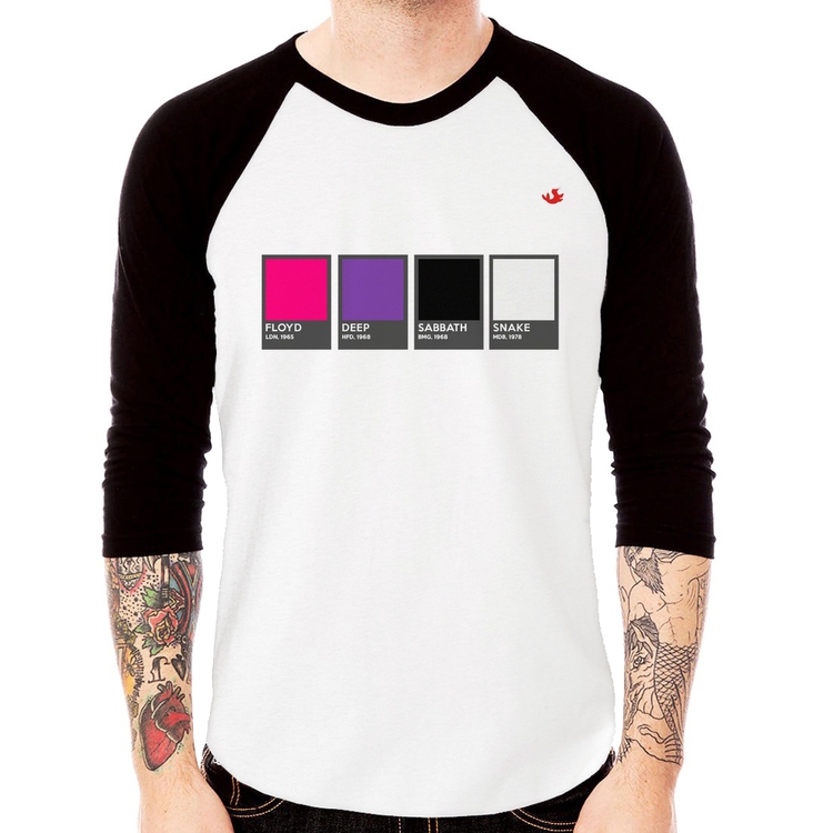 Camiseta Raglan Rock Color Guide Manga 3/4
