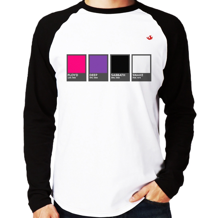 Camiseta Raglan Rock Color Guide Manga Longa