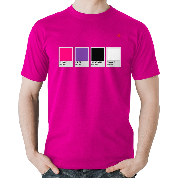 Camiseta Algodão Rock Color Guide - Rosa