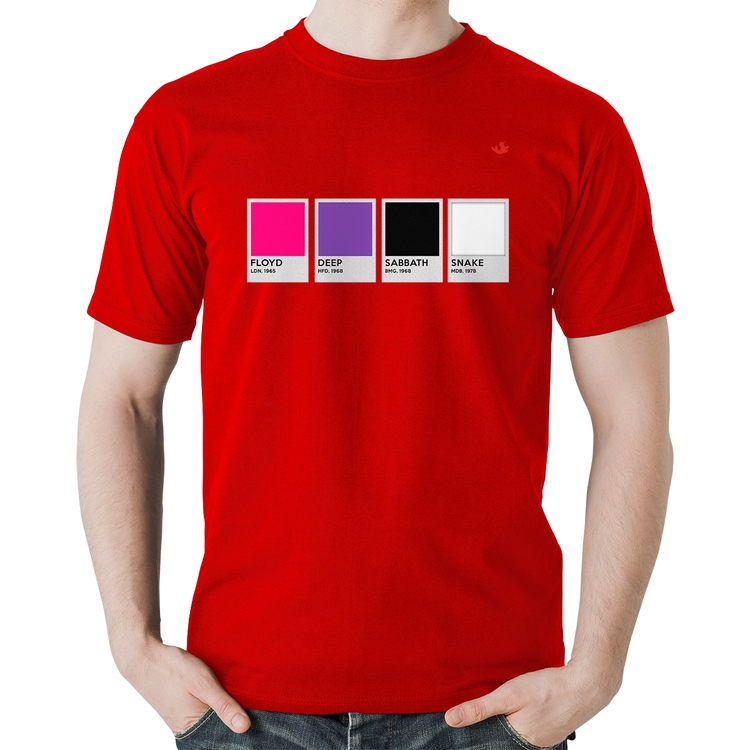 Camiseta Algodão Rock Color Guide - Vermelha