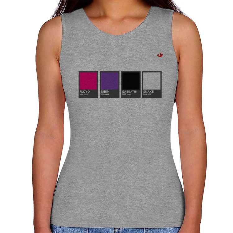 Regata Feminina Rock Color Guide - Cinza