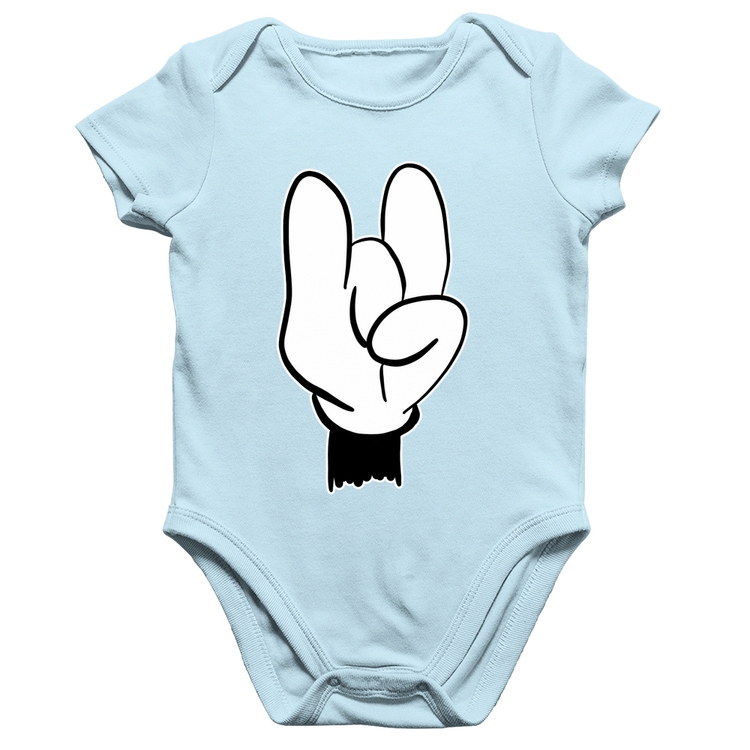 Body Bebê Algodão Rock Hand - Azul Bebê