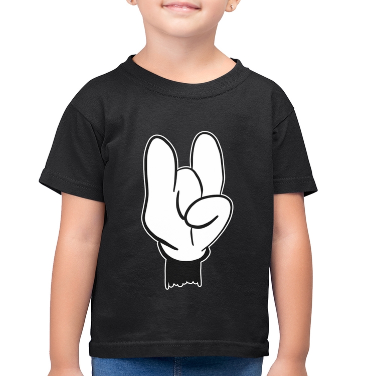 Camiseta Algodão Infantil Rock Hand