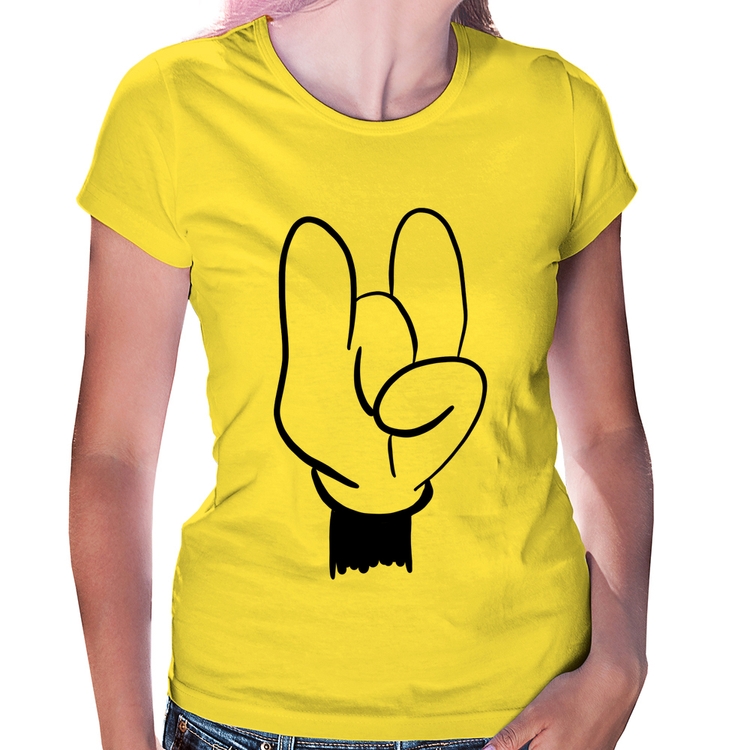 Baby Look Rock Hand - Amarela