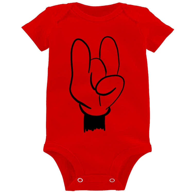 Body Bebê Rock Hand - Vermelho