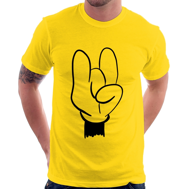 Camiseta Rock Hand - Amarela
