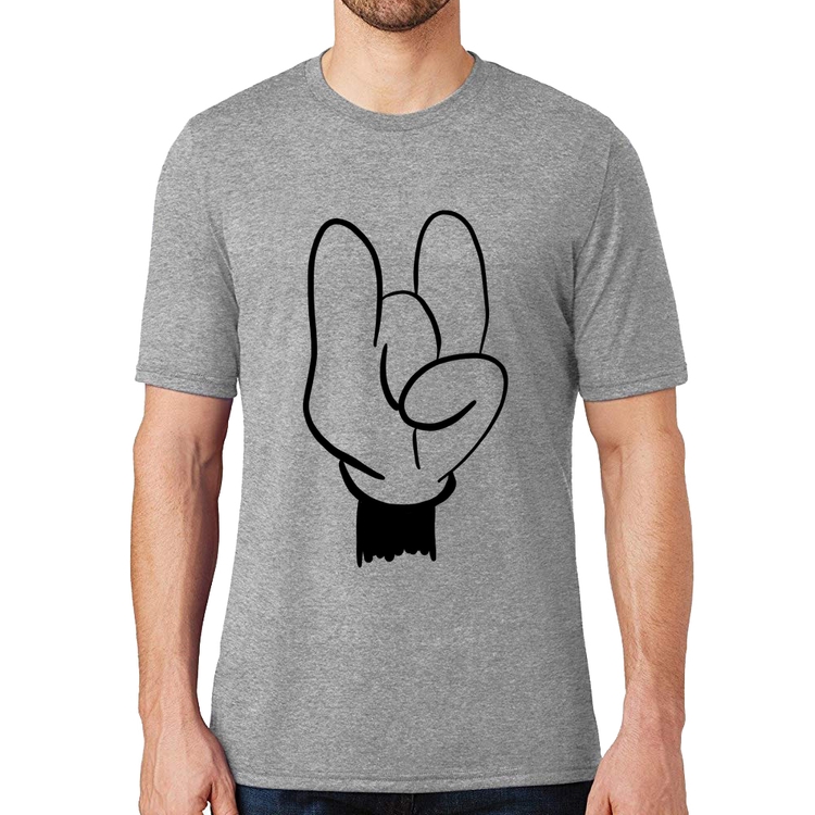 Camiseta Rock Hand - Cinza