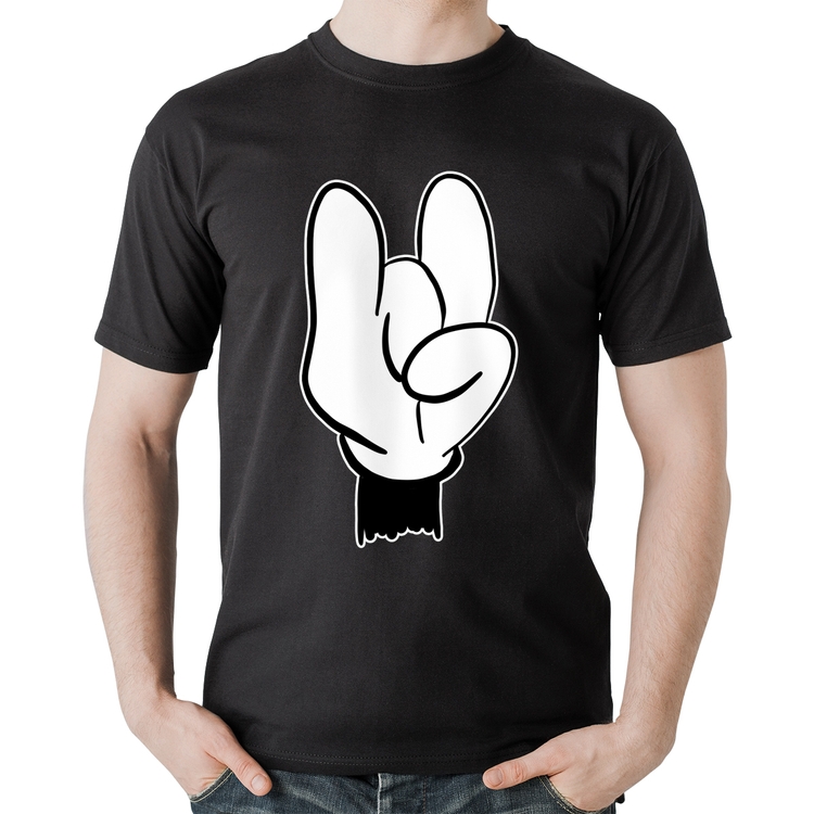 Camiseta Algodão Rock Hand