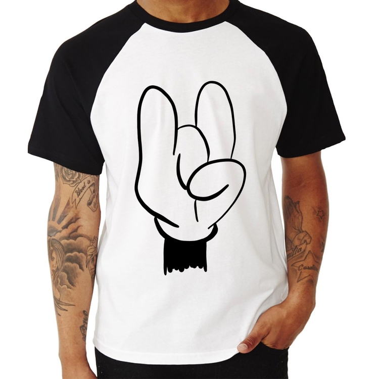 Camiseta Raglan Rock Hand