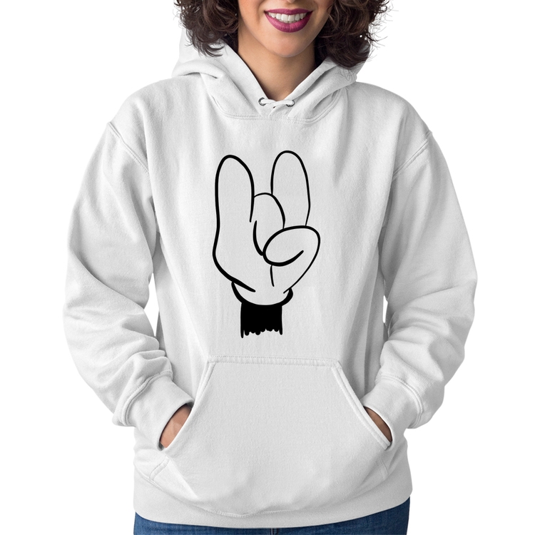 Moletom Feminino Rock Hand - Branco