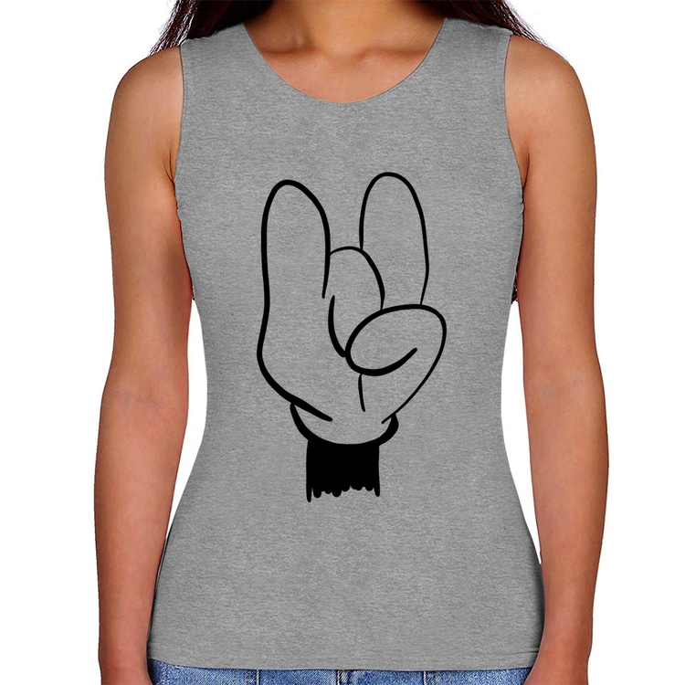 Regata Feminina Rock Hand - Cinza