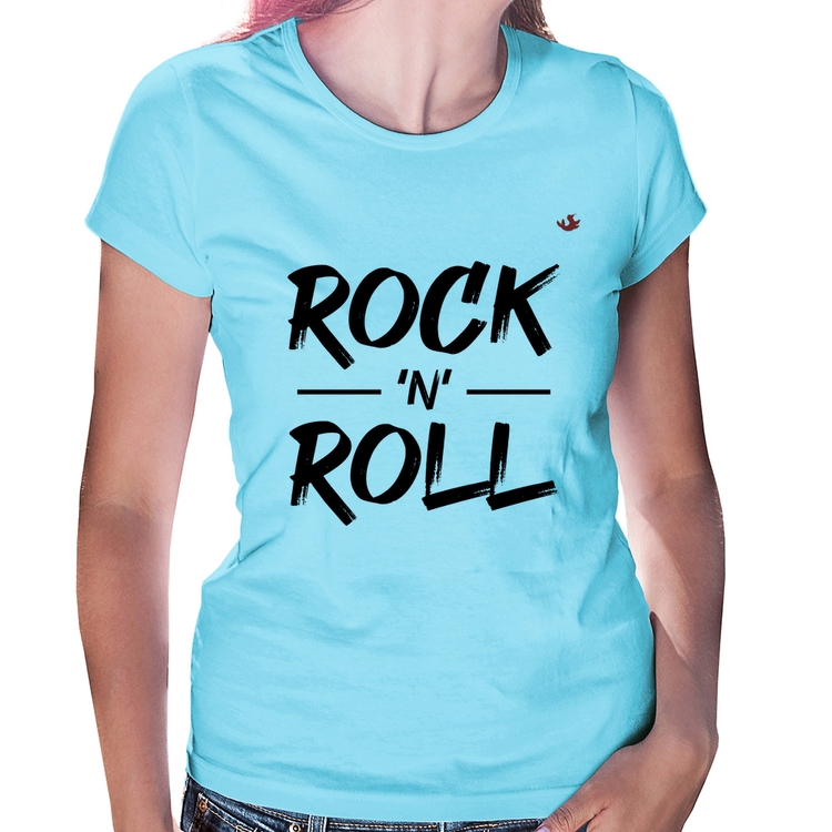 Baby Look Rock n Roll - Azul Bebê