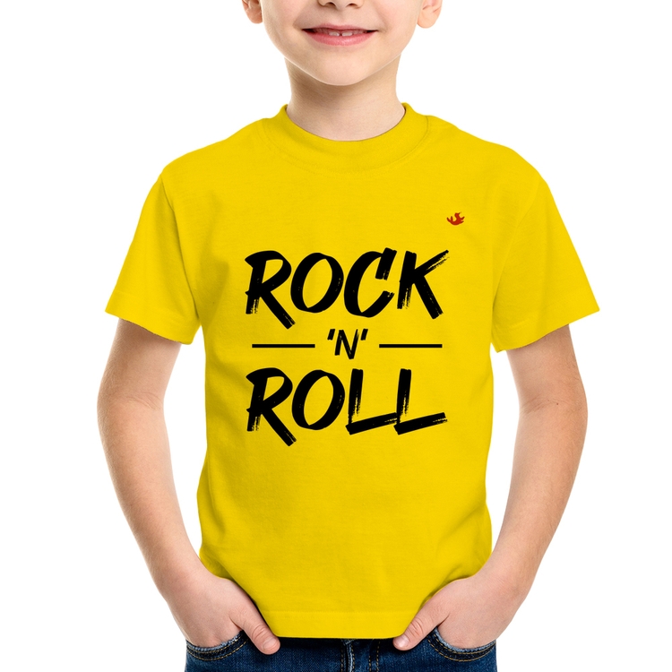 Camiseta Infantil Rock n Roll - Amarela