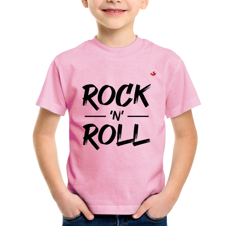 Camiseta Infantil Rock n Roll - Rosa Bebê
