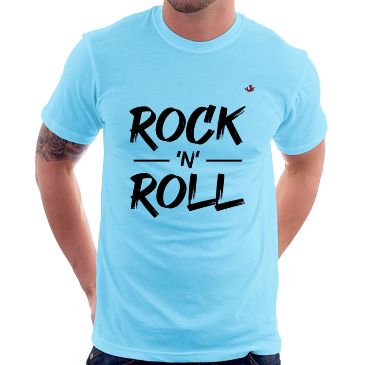 Camiseta Rock n Roll - Azul Bebê