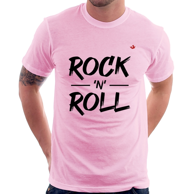 Camiseta Rock n Roll - Rosa Bebê